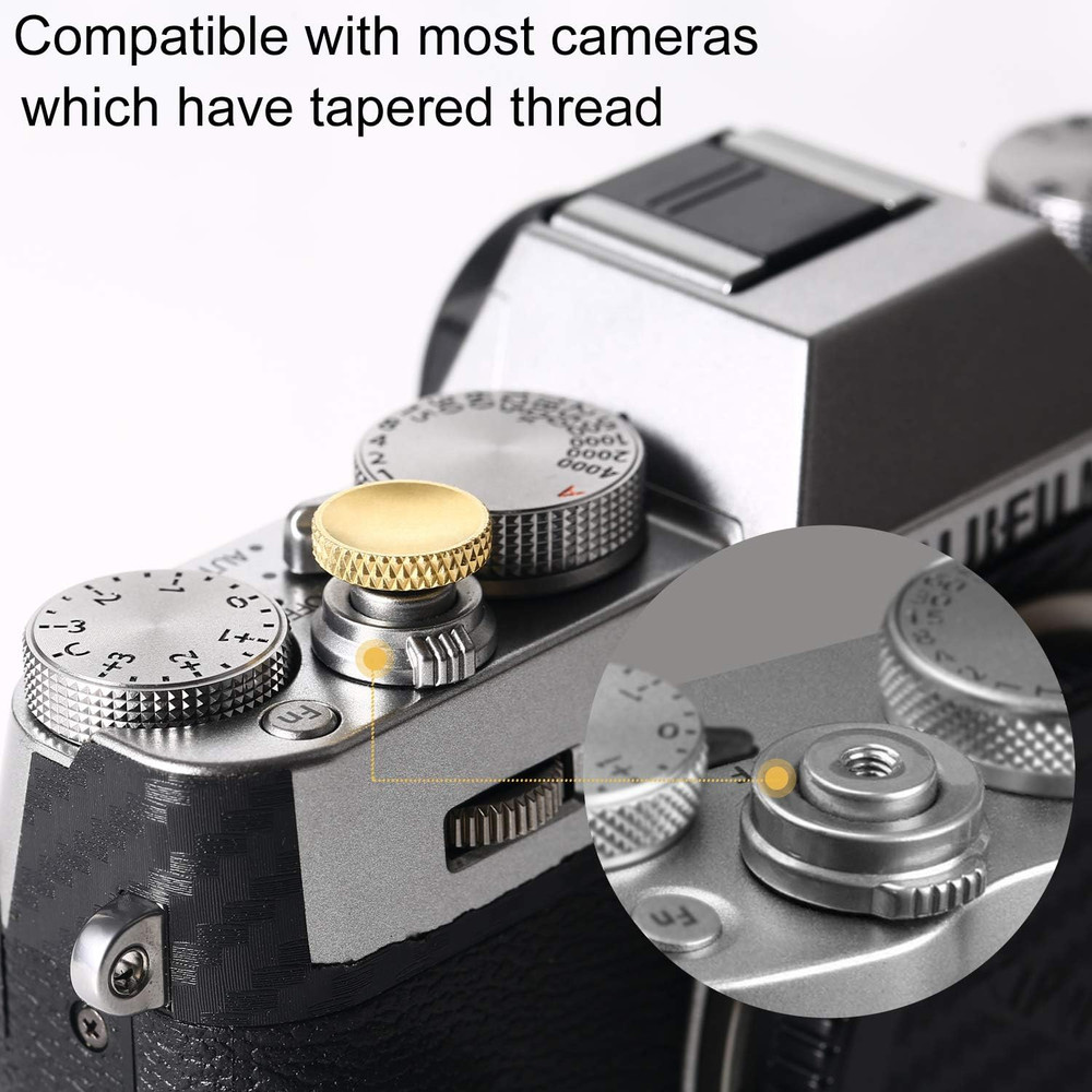 Soft Shutter Release Button, High-End Pure Copper Camera Shutter Button (3 Pack)