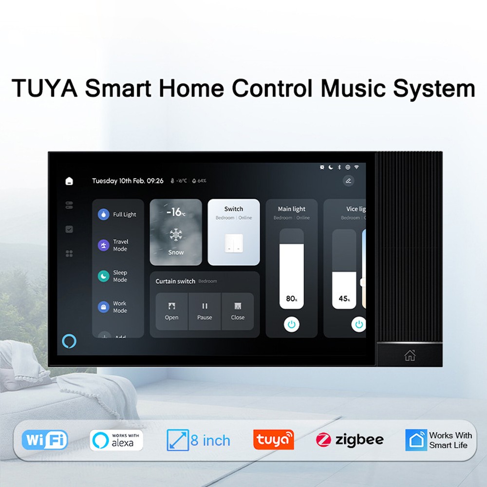 Tuya Wifi Control Panel Smart Home System ZigBee Gateway Bluetooth Music PlayeO4