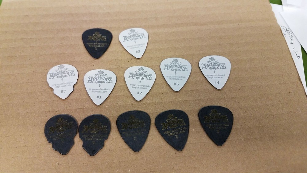 Lot 12 Alchemy Collectible Horror Skull Guitar Picks GOTHIC Skull Graphic Motion