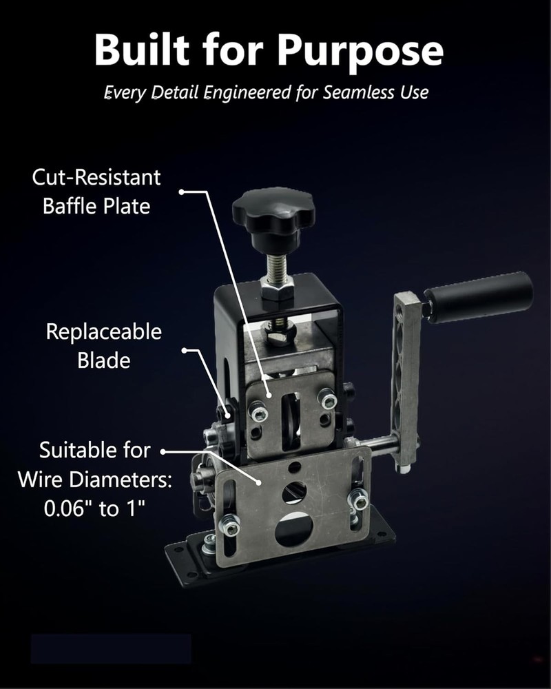 Drill-Powered Wire Stripper Machine 0.06"-1" for Scrap Copper Cable