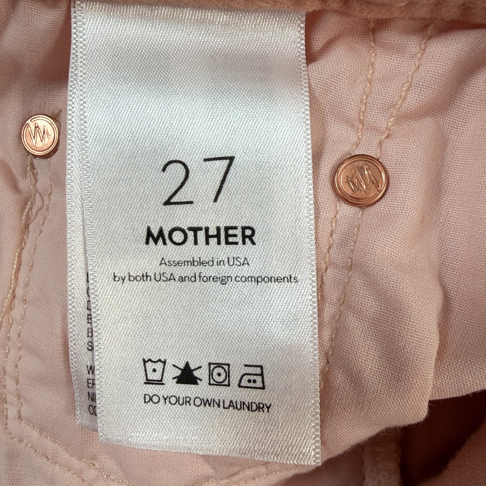 Mother High Waisted Looker Lipstick and Other Stories Pink Velvet Jeans Sz 27
