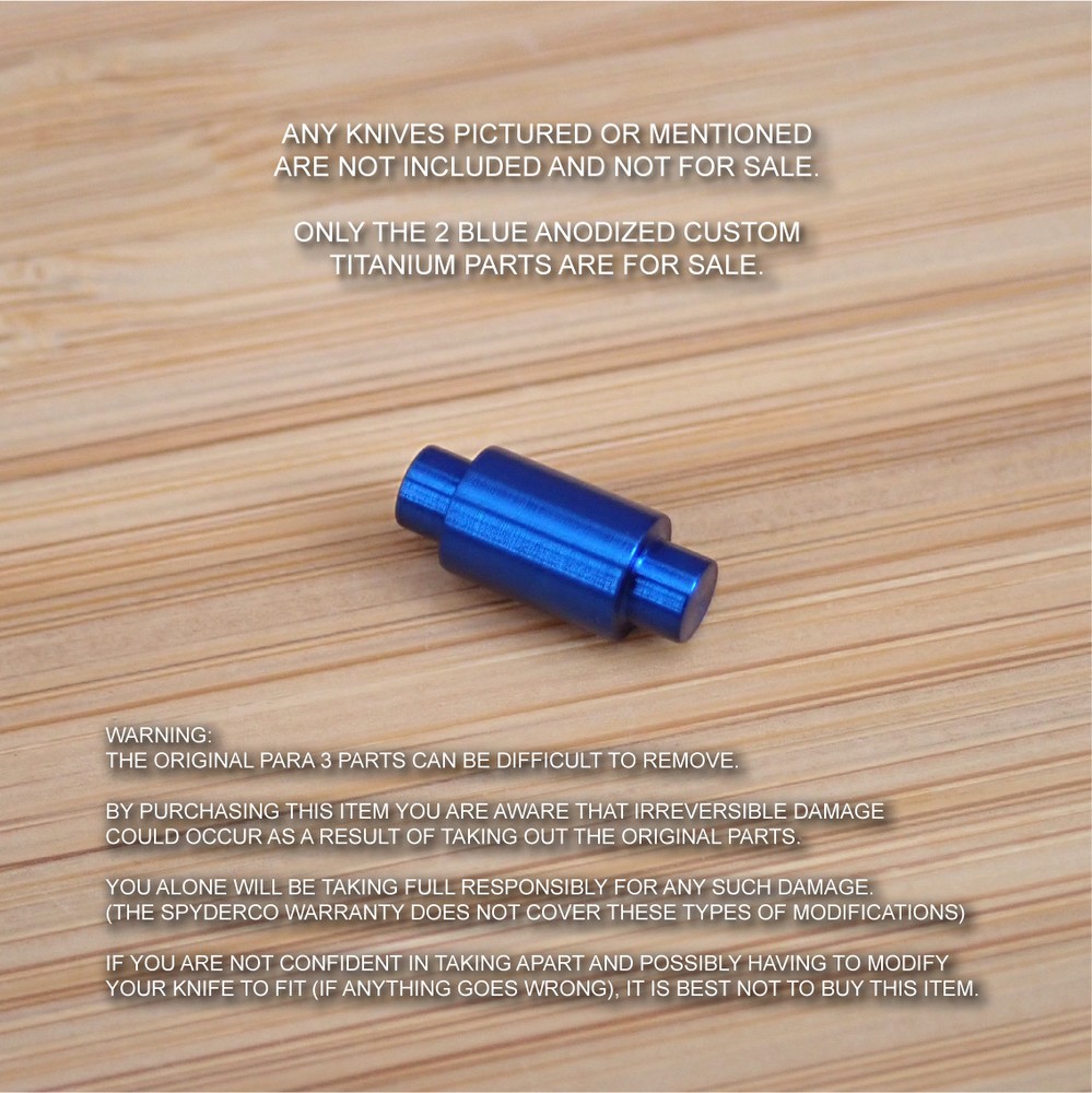 Spyderco Paramilitary Para 3 PM3 Custom BLUE Titanium Blade Stop Pin & Standoff