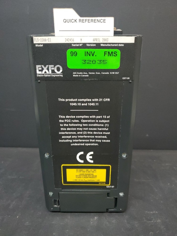 Exfo Fiberoptic Light Source Meter FLS-230A w/Case Leads AS IS