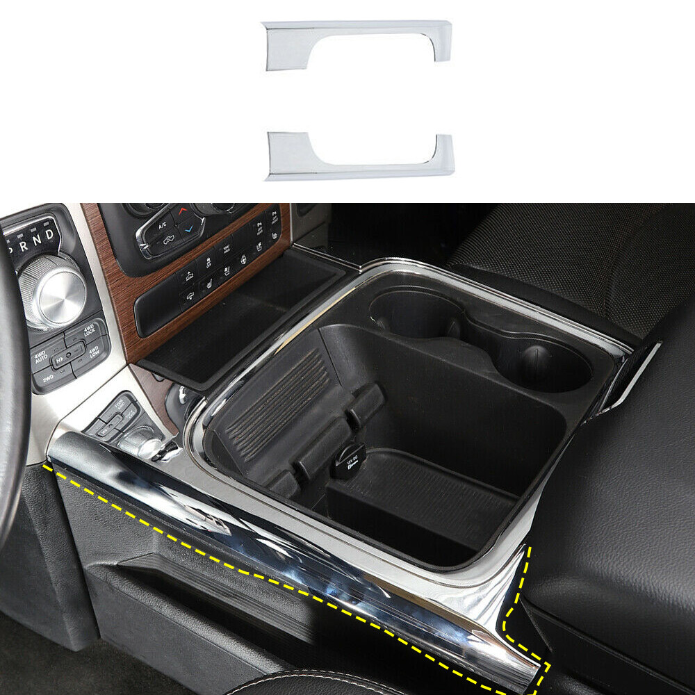 Center Console Front Cup Holder Side Panel Trim for Dodge RAM 1500 10-17 Chrome