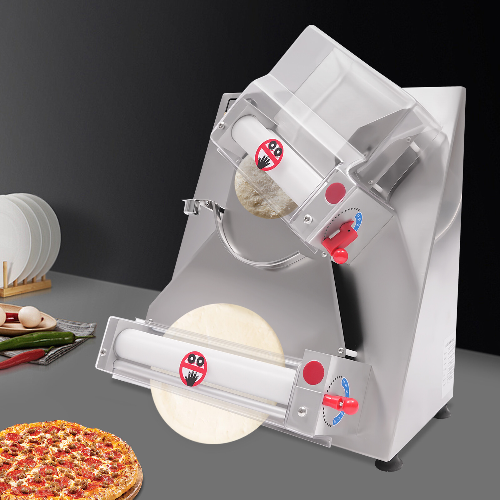 4-16" Commercial Electric Pizza Dough Roller Sheeter Pastry Press Making Machine