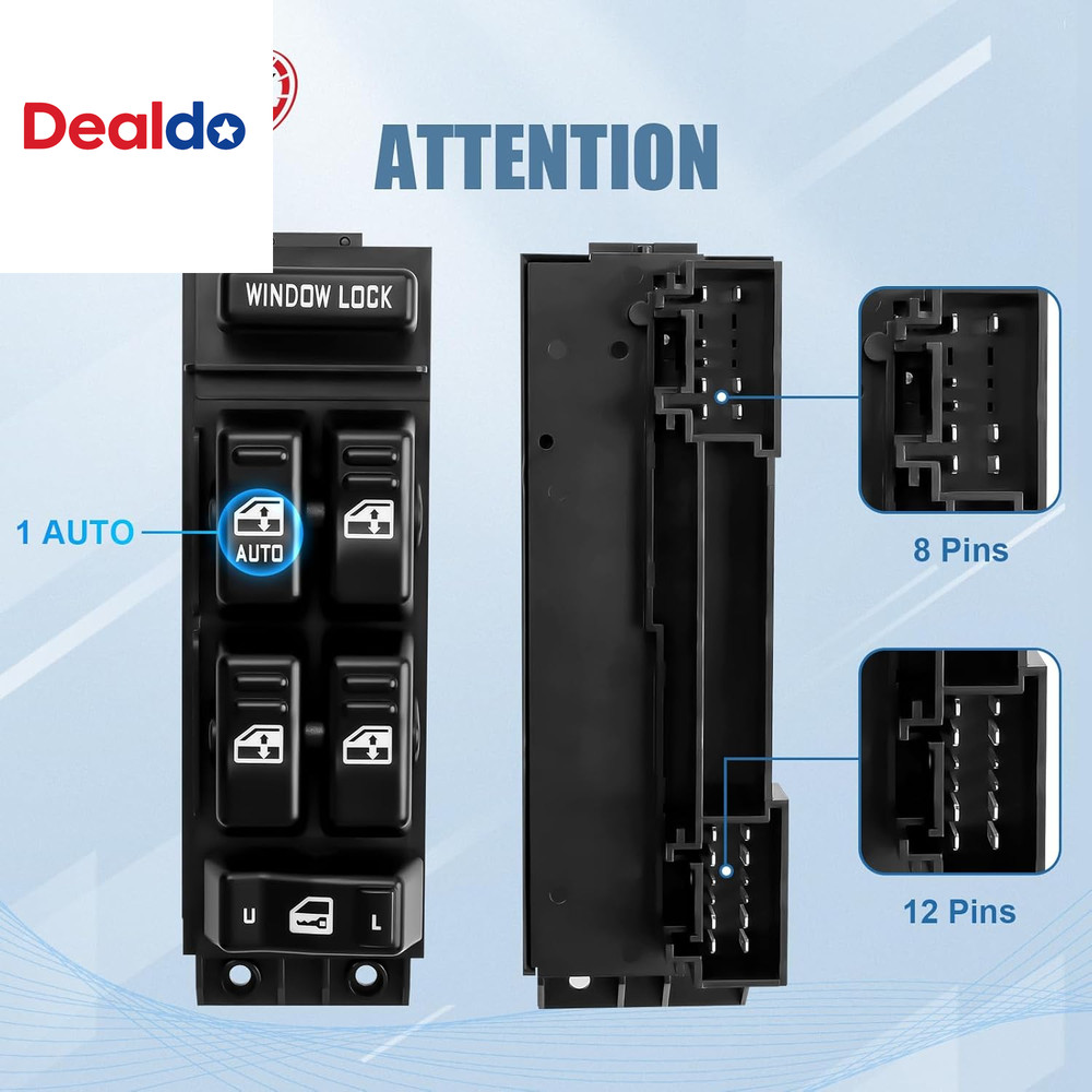 Master Power Window Switch Driver Side Compatible for 2000-2002 Chevy Silverado