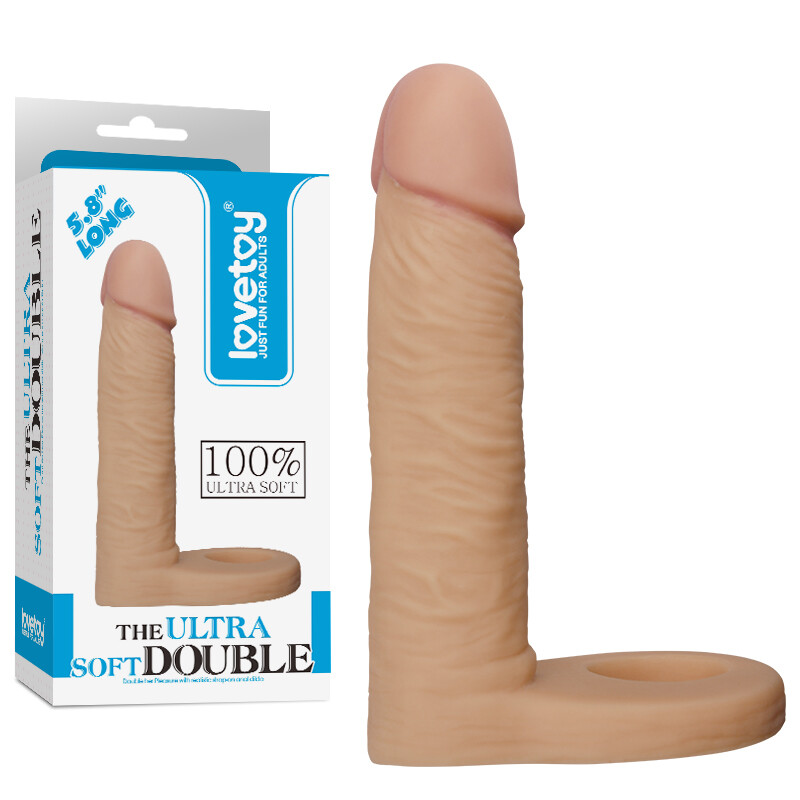 Double Pleasure Penetration Soft Anal Strap On Dildo + Erection Delay Cock Ring