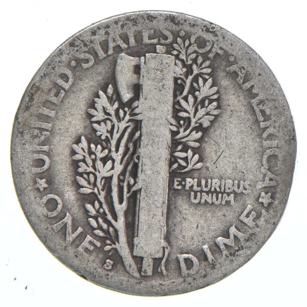 G+ 1919-S Mercury 90% Silver Dime