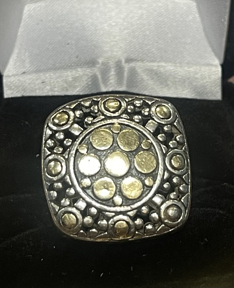 John Hardy Jaisalmer Dot Square Cushion 925 18k Ring
