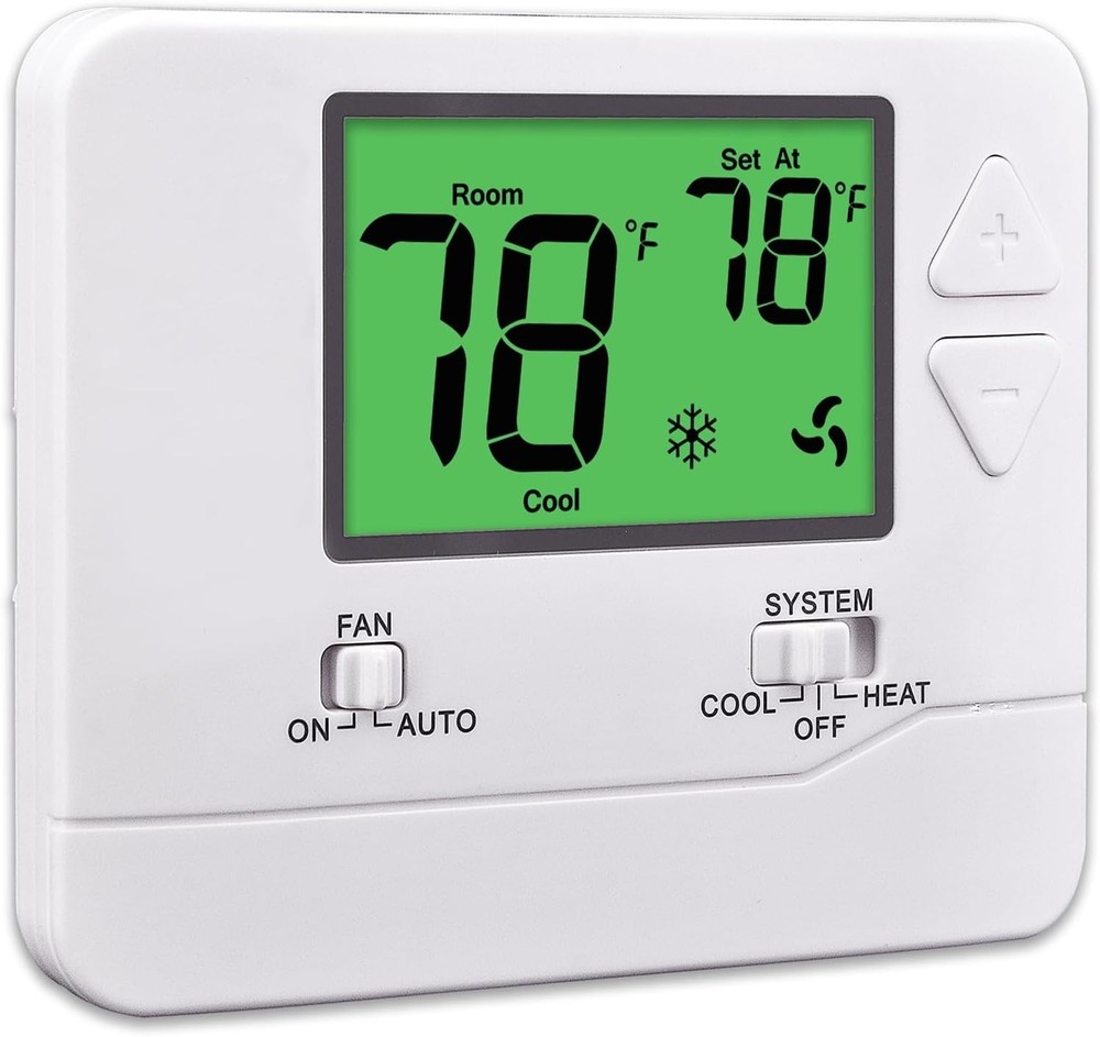 Energy-Saving Non-Programmable Thermostat with Green Backlight - Perfect for ...
