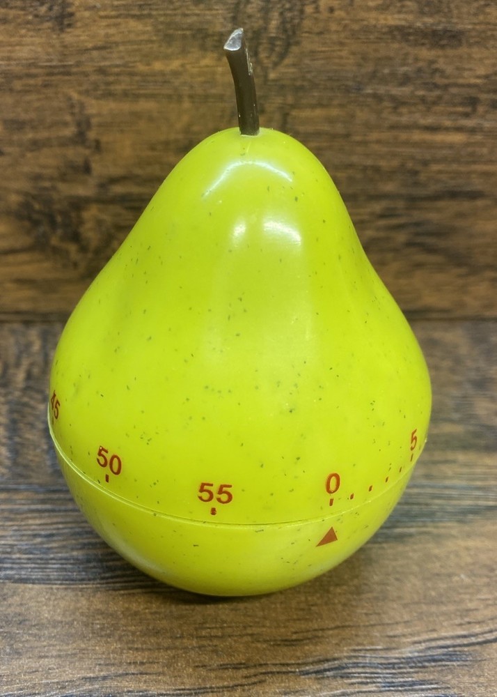 Retro Pear Shaped Kitchen Timer 60 Minute Mechanical Cooking Timer Green