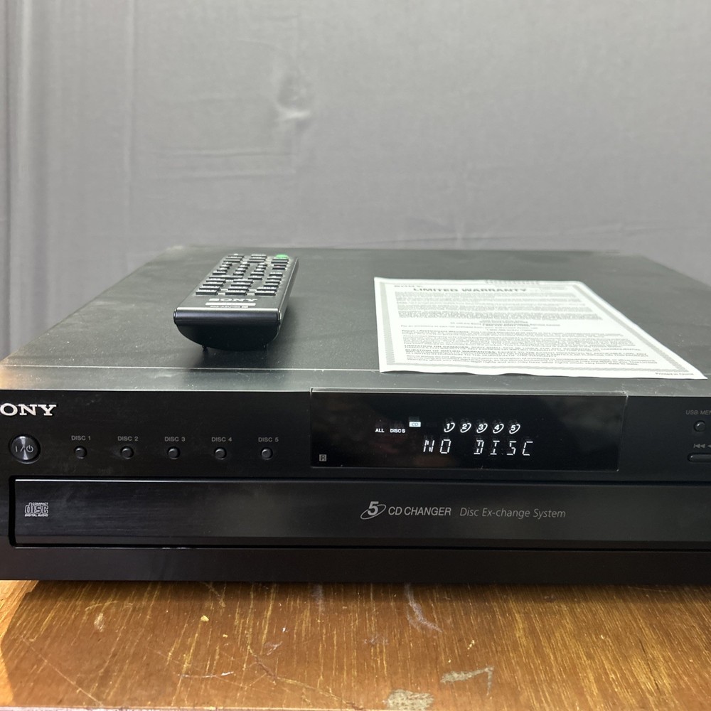 Sony CDP-CE500 5-Disc Compact Disc CD Player Changer W/ Remote
