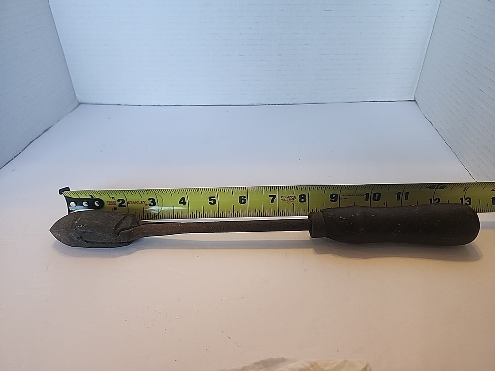 antique copper soldering iron 13"