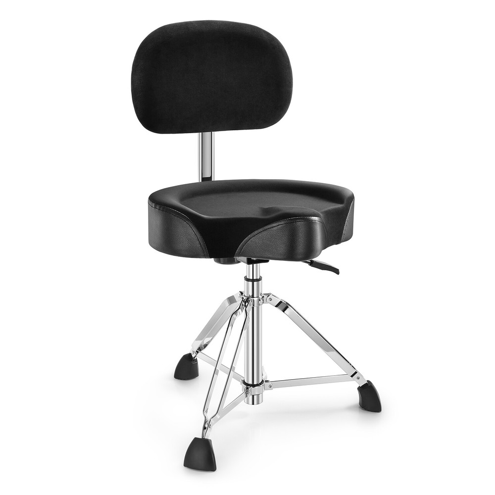 Donner Drum Throne With Backrest Motorcycle Style Stool Stable Adjustable Height