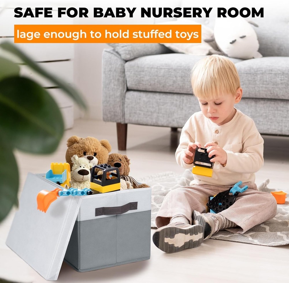 Large-Capacity Wardrobe Storage Basket Set with Lids, 4-Piece Stackable