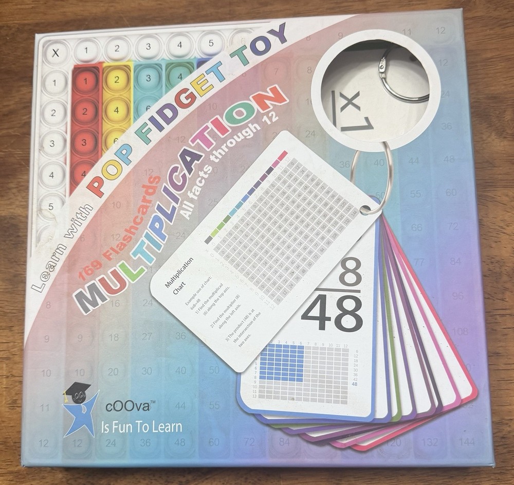 Multiplication Chart Pop It - Multiplication Game Board, 12X12 Times Table Math