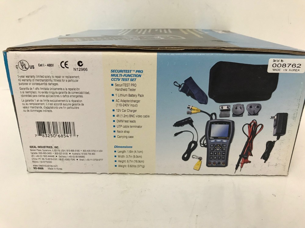 IDEAL NETWORKS 33-892 SECURITEST PRO MULTI-FUNCTION CCTV TEST SET NEW
