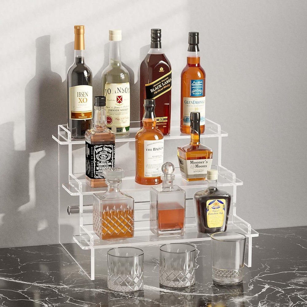 Acrylic Display Risers, 9.5'' Perfume Organizer Clear Riser 9.5x6 inch
