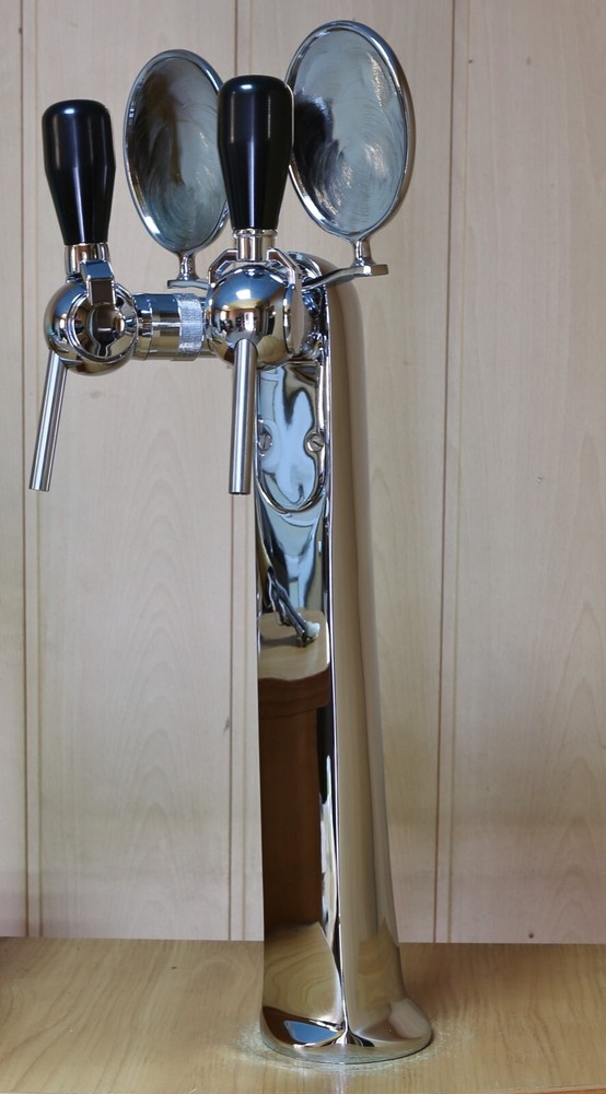 Draft Beer Tower 2 Faucets Beer Pump Chrome Belgian