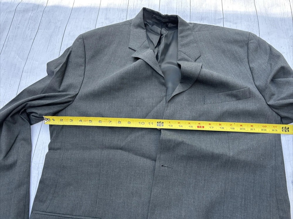 DKNY Essentials Men's Wool Three Button Blazer Black Size 44T