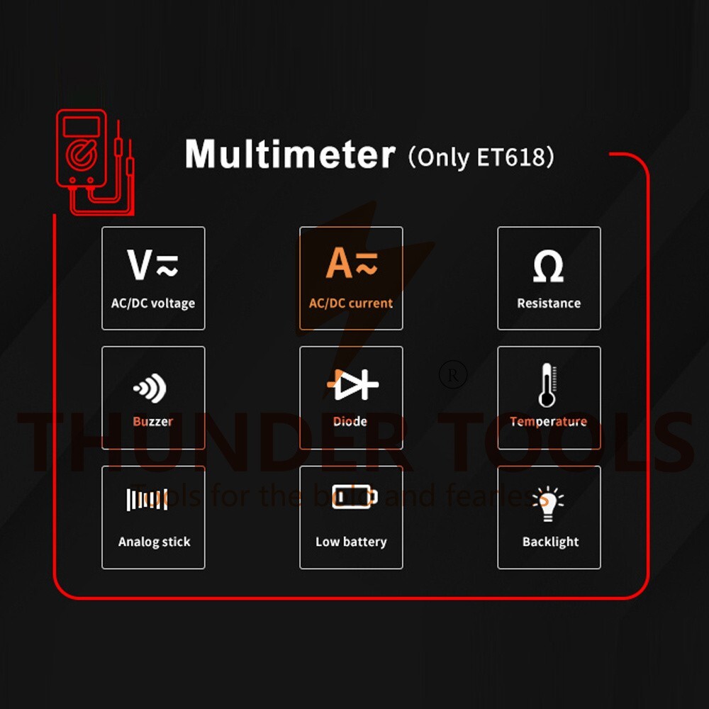 Thunder Tools TOOLTOP ET616 Handheld Portable Cable Tester with LCD