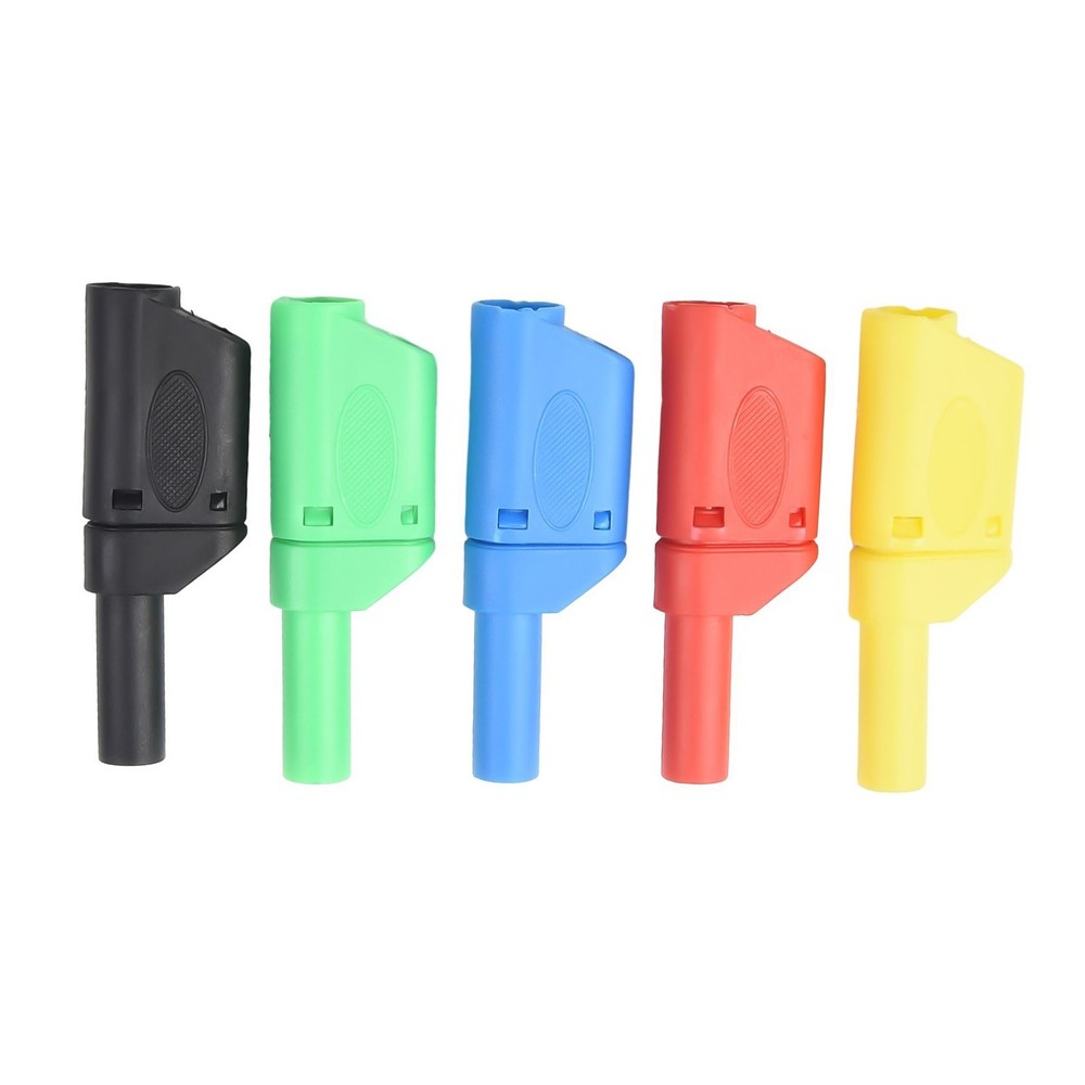 Retractable Sheath Stackable Solder Connectors 5pcs Set 4mm Safety Design