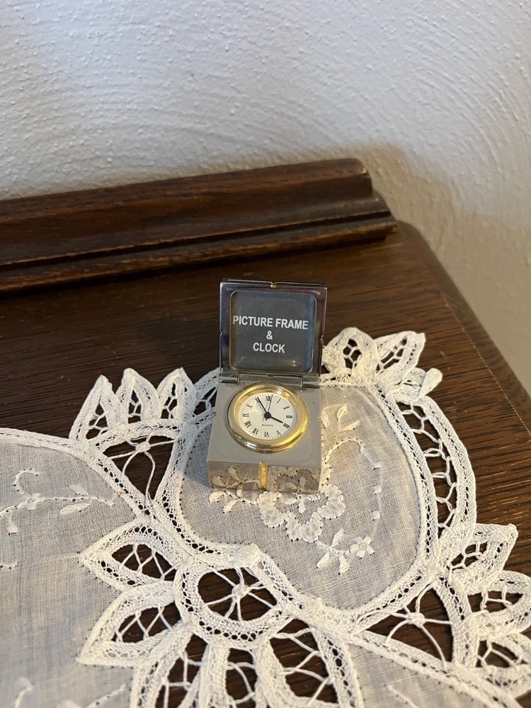 Miniature Present Novelty Clock with place for photo