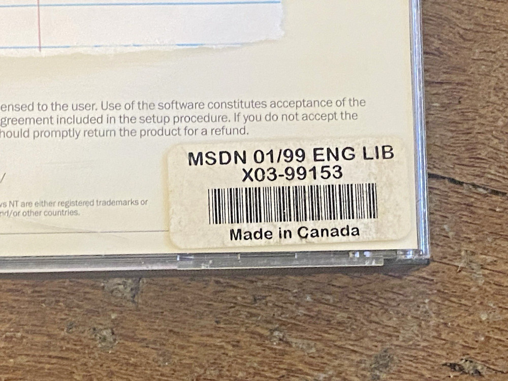 Microsoft MSDN Library 1999 CD-Rom for Windows NT Windows 98 with CD Key