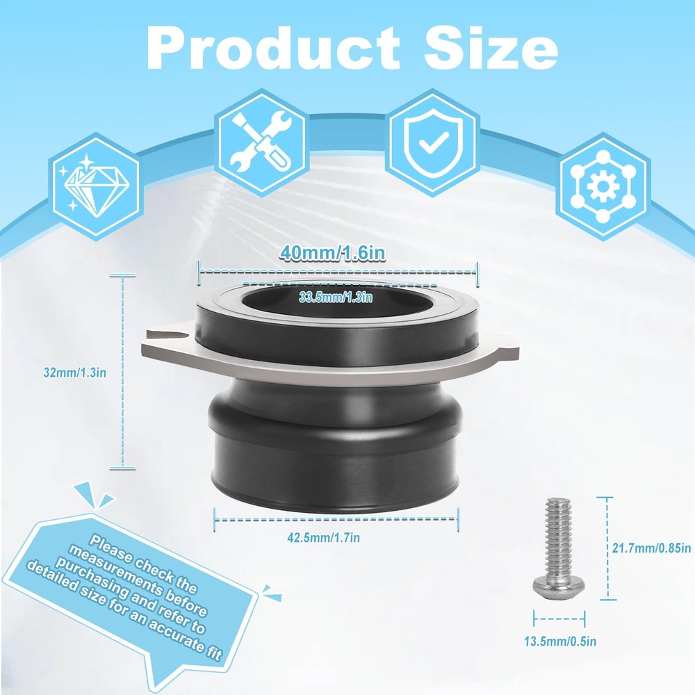 Flex Coupler Garbage Disposal Replacement Parts, Anti-Vibration Tailpipe