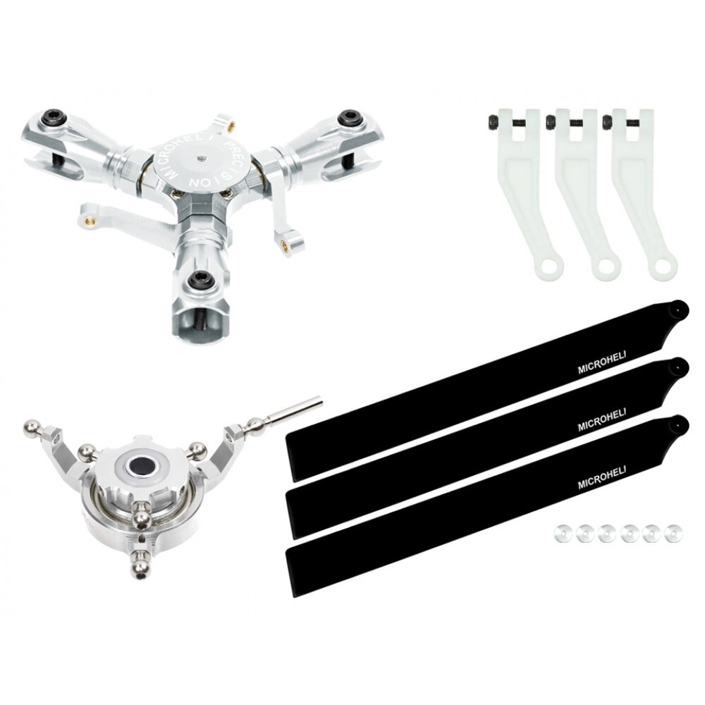 Microheli CNC Triple Carbon Plastic Blades Conversion Set - GOOSKY S2
