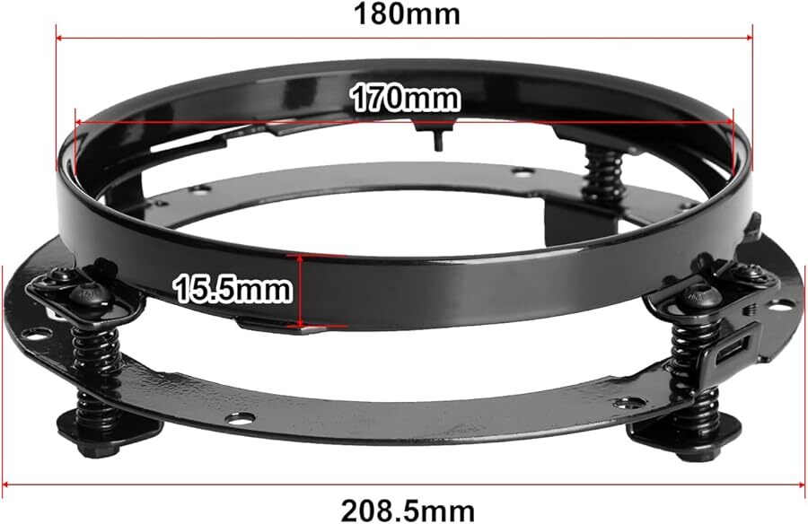Black 7" Headlight Ring Mount Bracket For Harley Electra Glide Road King Classic