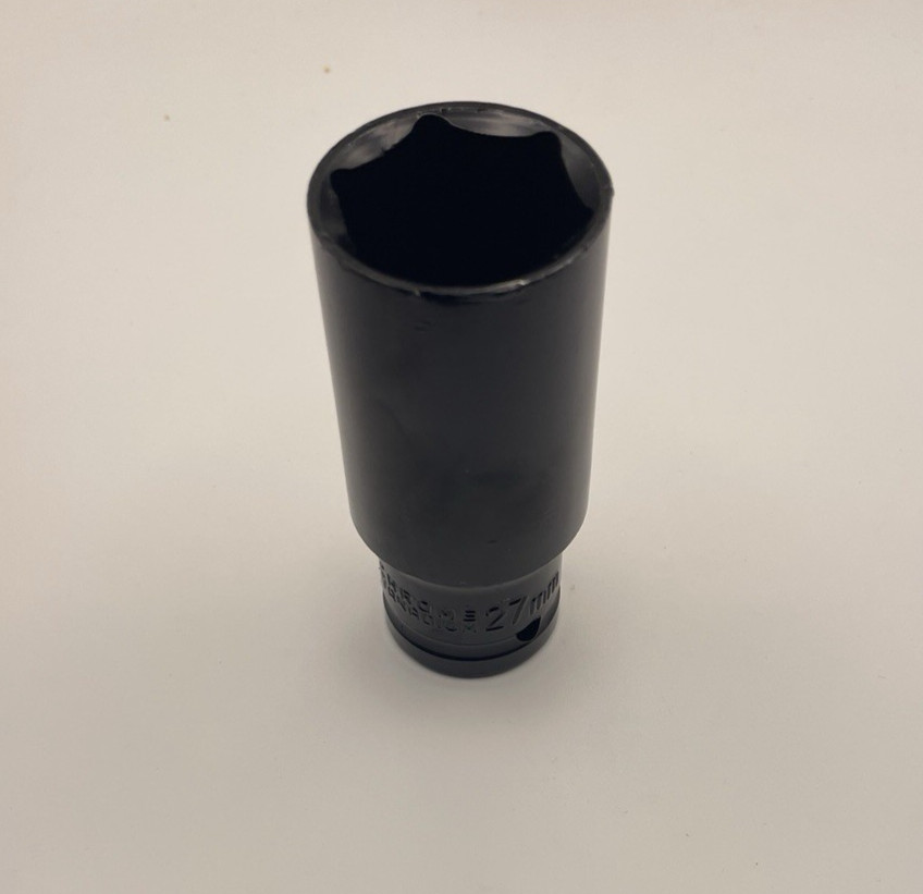 Quality 1/2 Inch Drive x 27MM 6 Point Deep Impact Socket Thin Wall