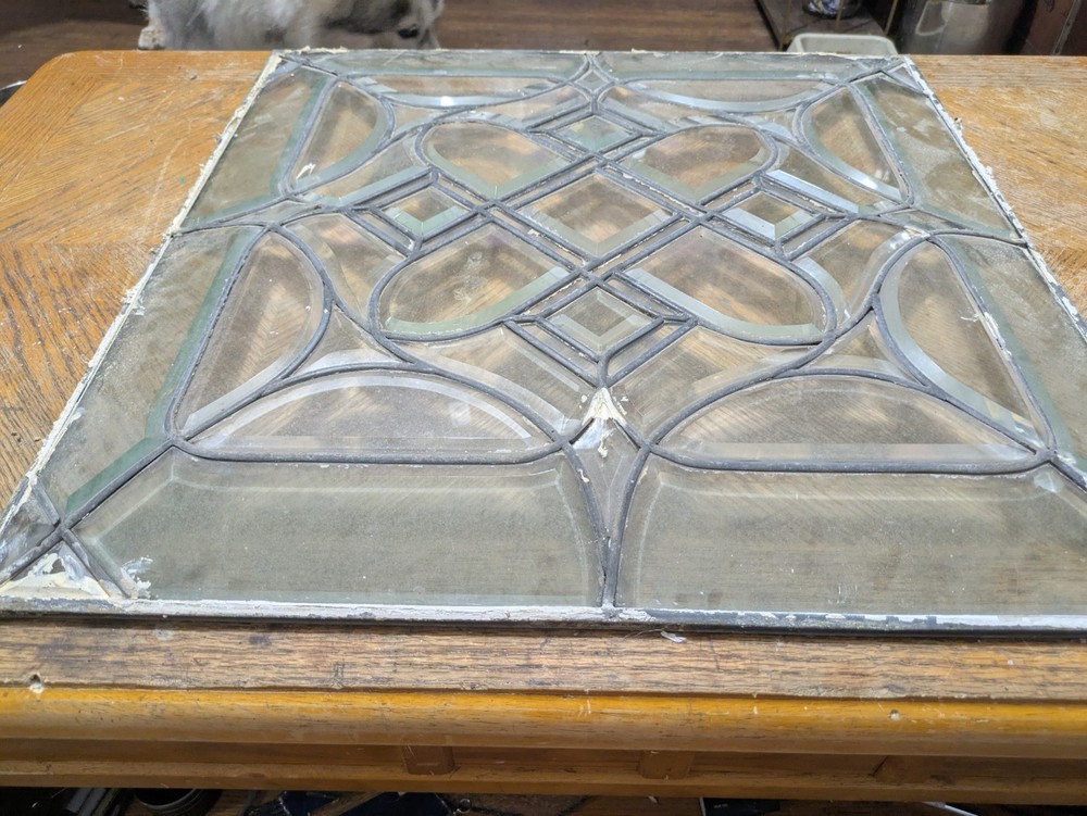 Antique Leaded Beveled Window 100% Fully Restored.