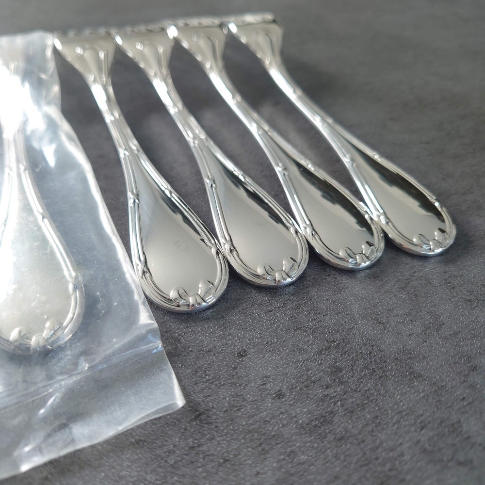 Christofle Rubans Silverplated Flatware Dessert Fork 6pcs Near MINT