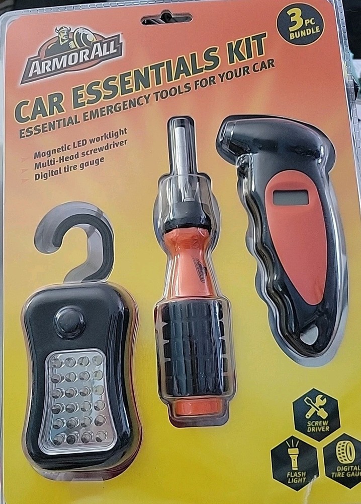 ArmorAll 3pc Car Essentials Kit, Emergency Tools For Car