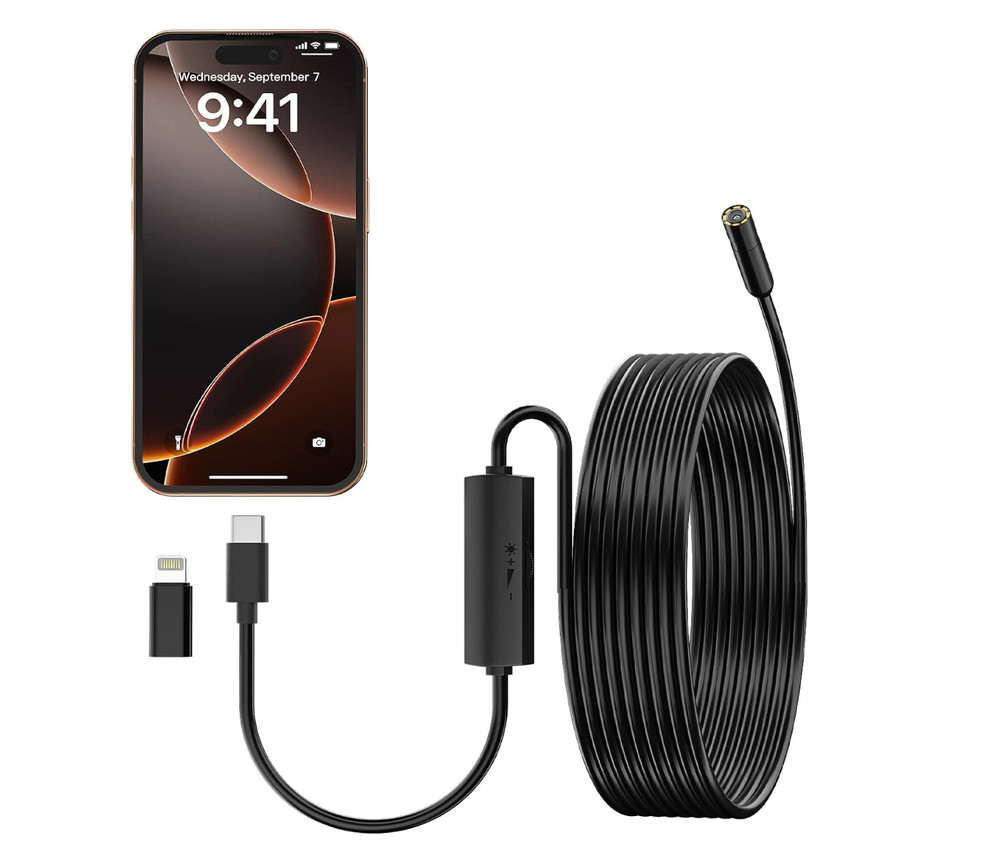 Endoscope Camera with Light, 1080P HD Borescope Camera with 8 LED Lights 16.5ft