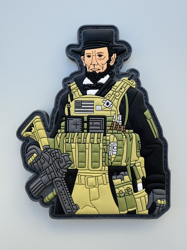 Tactical Abraham Lincoln Rubber PVC Hook/Loop Morale Patch