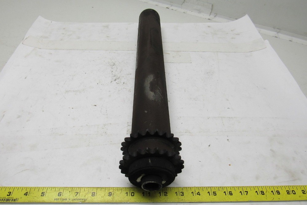 Chain Driven Double Sprocket Pallet Conveyor Roller 2-1/2"x21"BF 11/16" Hex