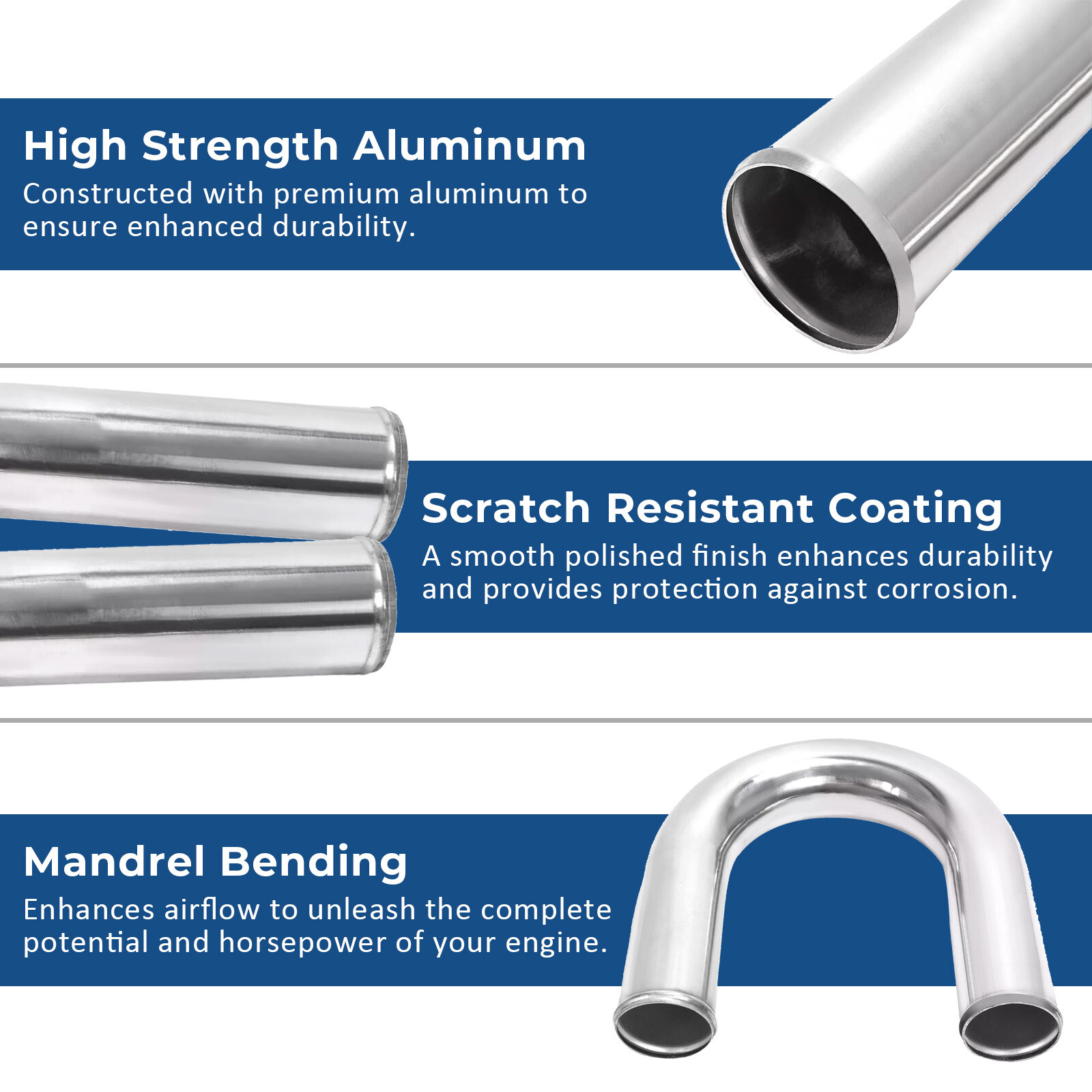 2.5 Inch 64mm Aluminum Universal Intercooler Turbo Piping Pipe Kit+Blk Red Hose