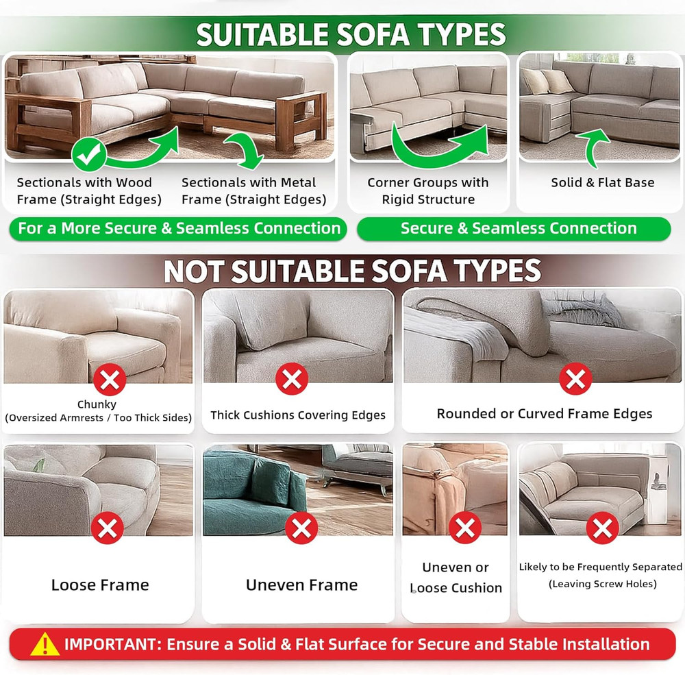 Universal Sectional Sofa Interlocking, Sectional Couch Connectors, Sofa Connecto