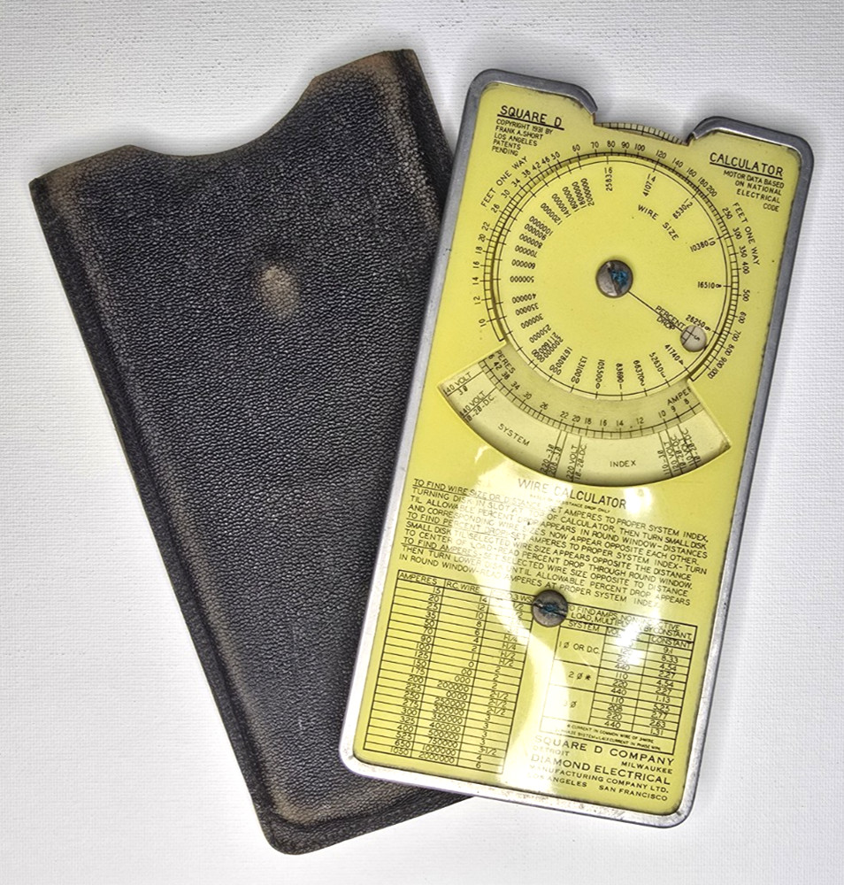 1931 Square D Motor Data Wire Calculator Diamond Electrical Mfg