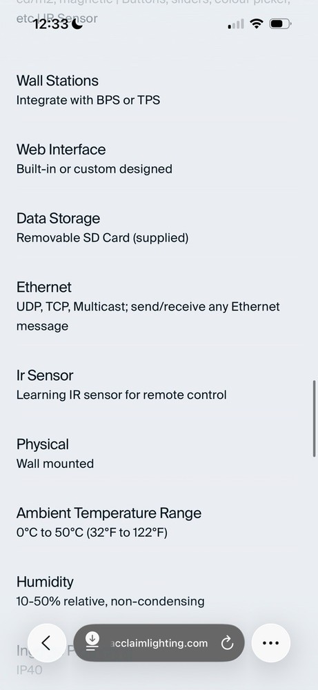The Pharos TPC (Touch Panel Controller) Lighting Control