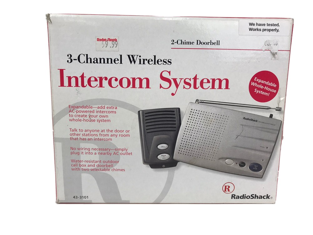 RadioShack 3 Channel Wireless Expandable Intercom Doorbell System Z1