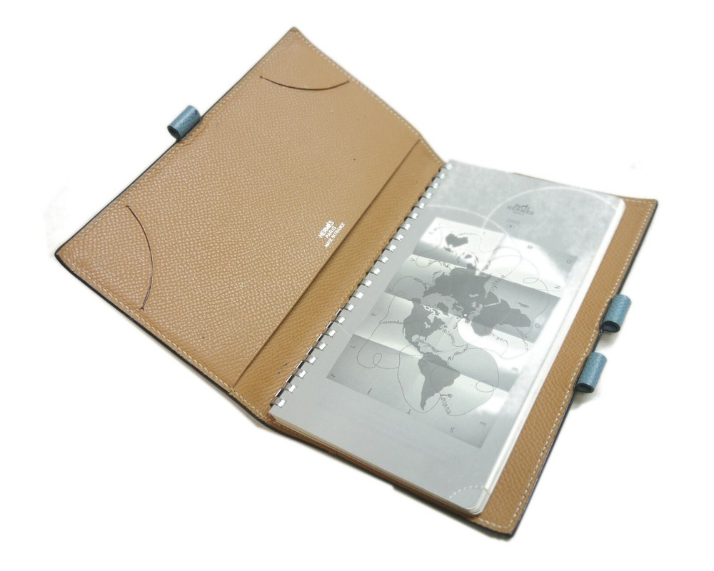 Authentic HERMES Notebook agenda Leather #8411