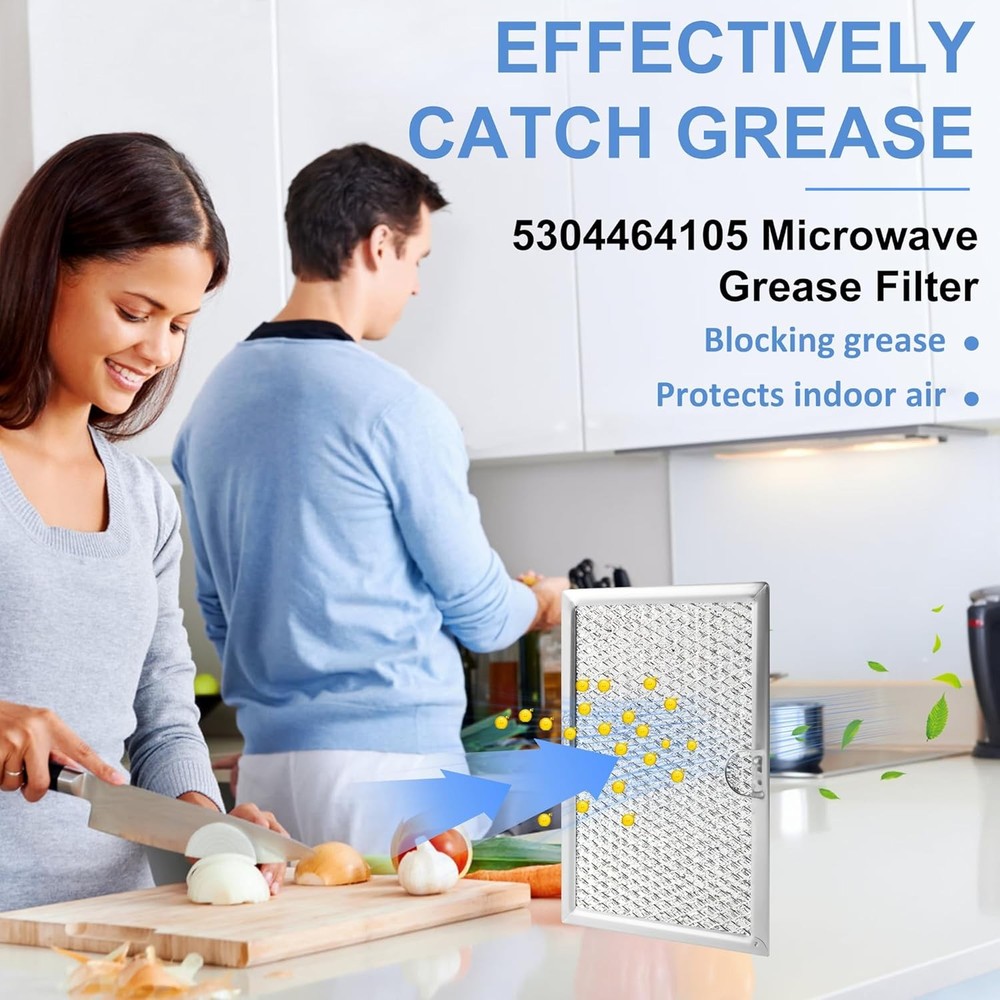2 Pack Microwave Vent Filter Replacement (5" x 7-5/8")