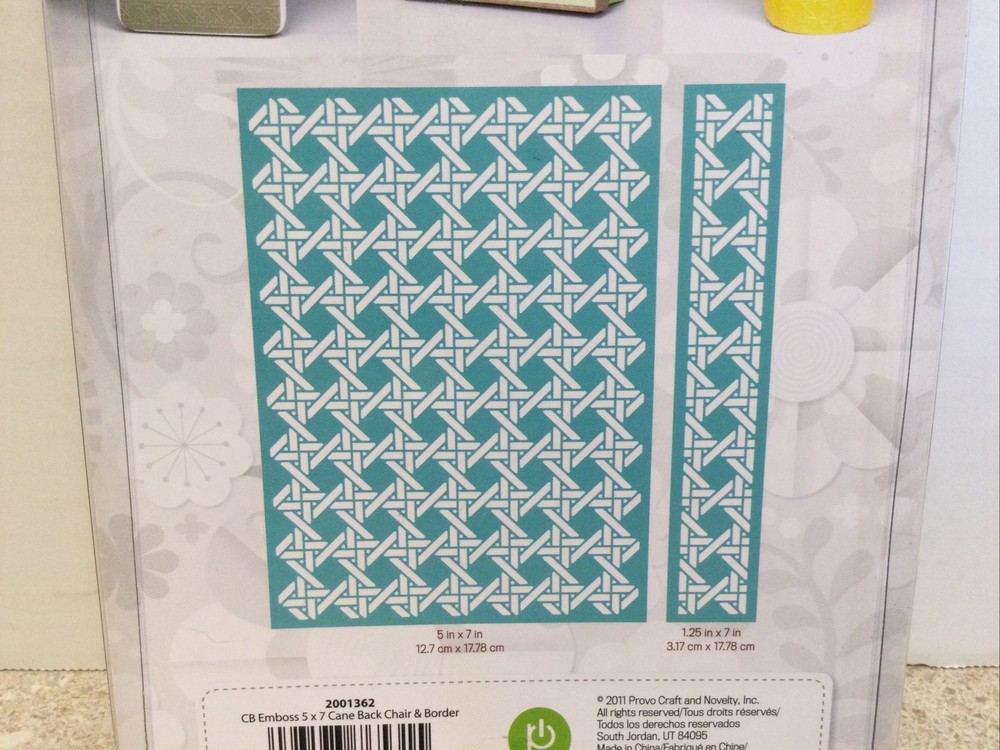 CUTTLEBUG ProvoCraft CANE BACK CHAIR Embossing Folders 5" X 7" & BORDER