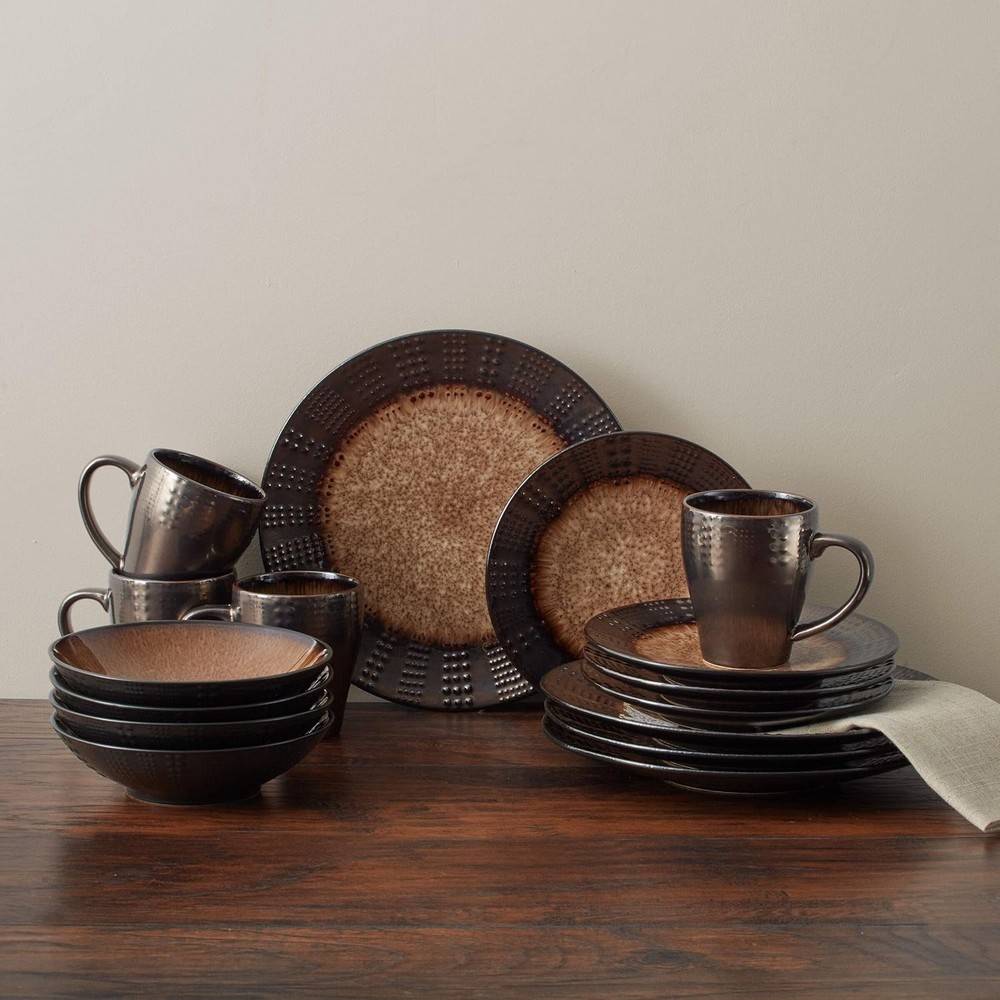 Gourmet Basic by Mikasa Verona 16-Piece Dinnerware Set, Service Multicolor