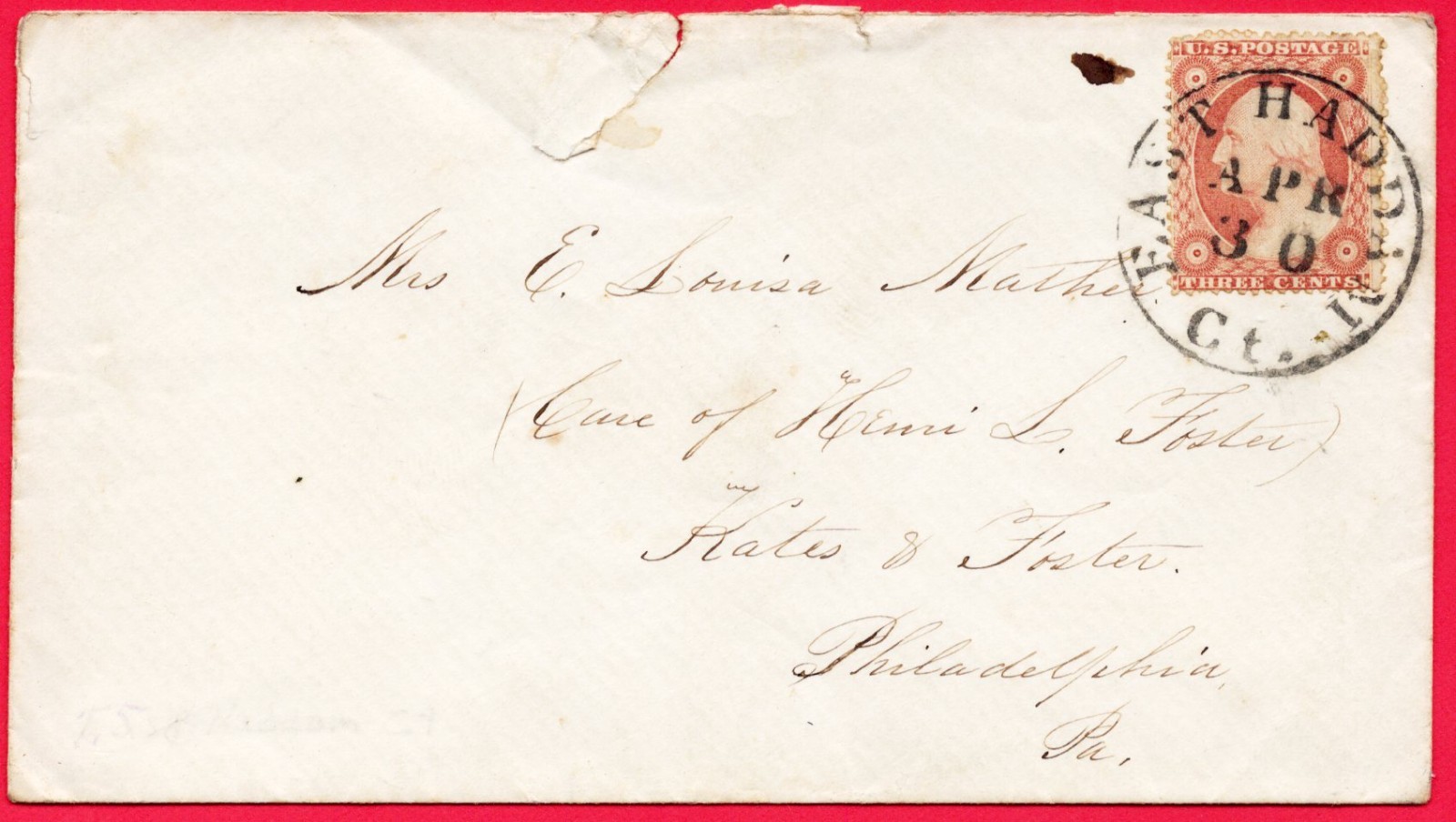 U.S. Scott : 26 with circle cancel :  East Haddam, Ct.    /  MB- 737