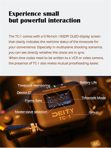 DEITY TC-1 Wireless Timecode Box Generator Microphone Time Code Video Recording
