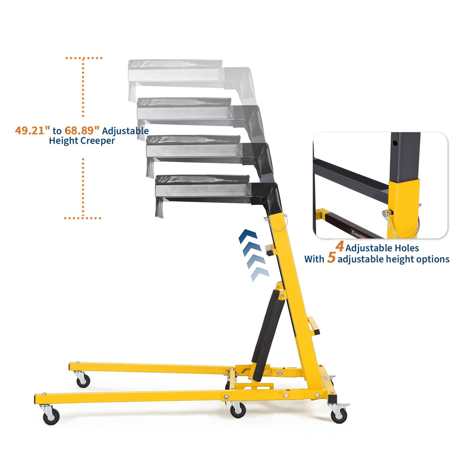 Foldable Automotive Topside Creeper ,400 LBS Adjustable Height Garage for Auto